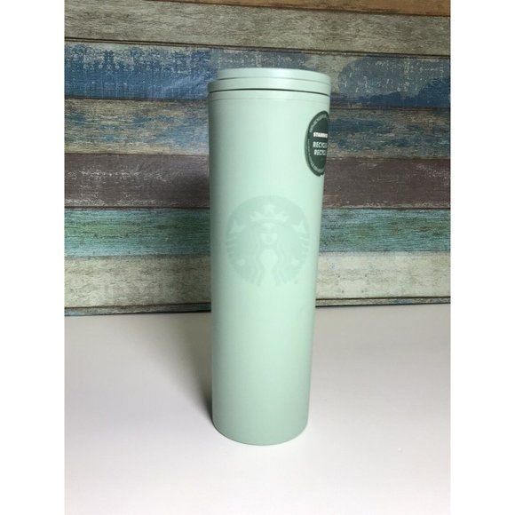 Starbucks 2020 Recycled Eco-friendly Matte Mint Green 16oz Hot Tumbler Used  - Picture 1 of 11